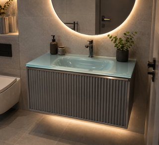 روشویی کابینتی کریستالی طوسی آرکامن -R114