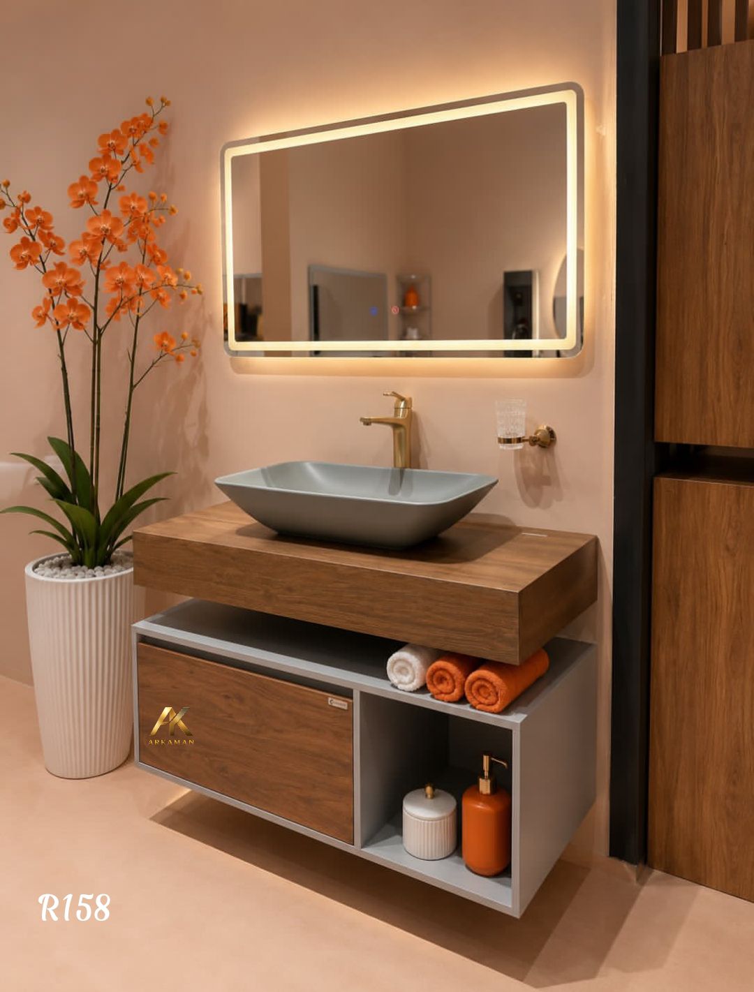 روشویی کابینتی  مدرن با کاسه روکار آرکامن مدل- R158
