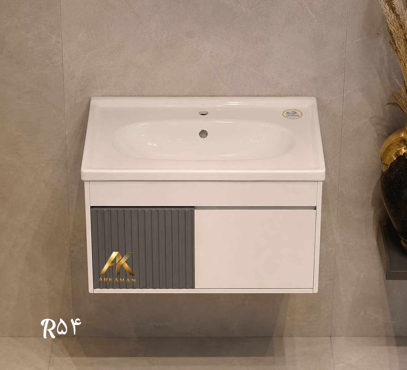 روشویی کابینت PVC کاسه داخل مروارید دو درب آرکامن مدل- R54